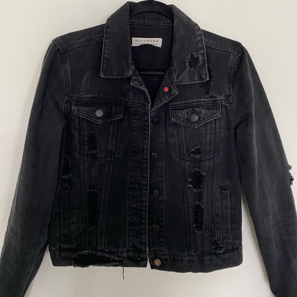 Bullhead black distressed denim jacket